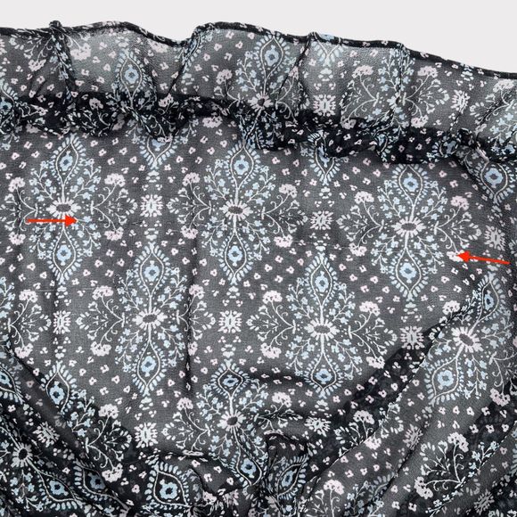 MISA Los Angeles Printed Split-Neck Blouson Tiered Ruffle Mini Dress Size Small - Picture 12 of 15